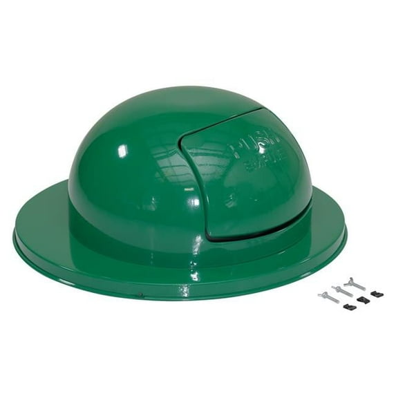 Vestil Manufacturing TRASH-TOP-GN Steel Waste Disposal Top for Drum, Green