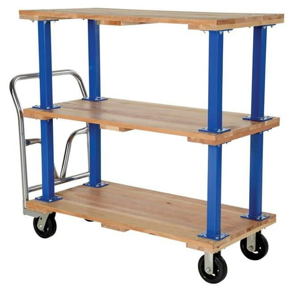 Vestil Manufacturing VHPT-TD-2448 24 x 48 in. Triple Deck Hardwood Platform Cart