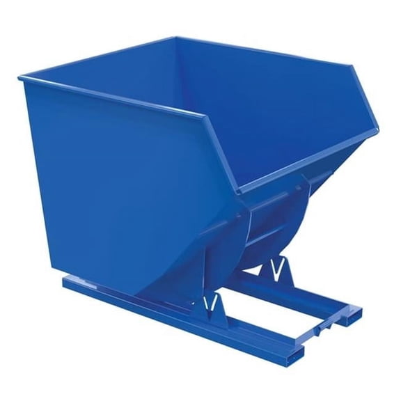 Vestil D-350-HD-NB 6000 lbs 3.5 cu. Yard Steel Heavy Duty No Bump & Dump Hopper - Blue