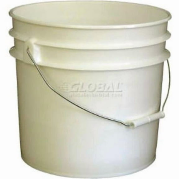 Vestil Manufacturing 987401 3.5 gal Open Head Plastic Pail PAIL-35-PWS with Steel Handle - White