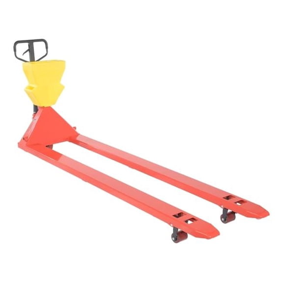 Vestil PM4-2796-UP-001 109.18 x 27 x 48 in. Steel & Plastic Pallet Truck - Red with Yellow P-Caddy