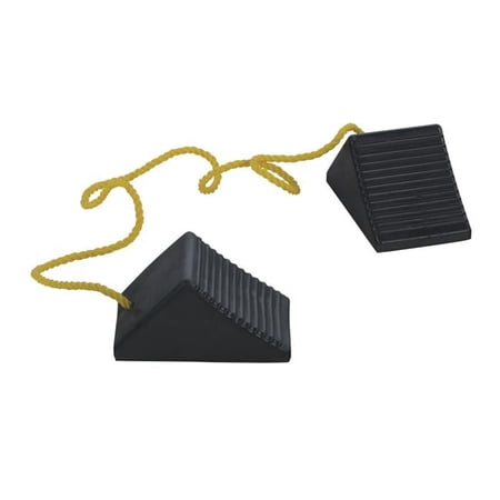 Vestil Rubber Wheel Chock,Rope,8x5x4 RWC-2-PR