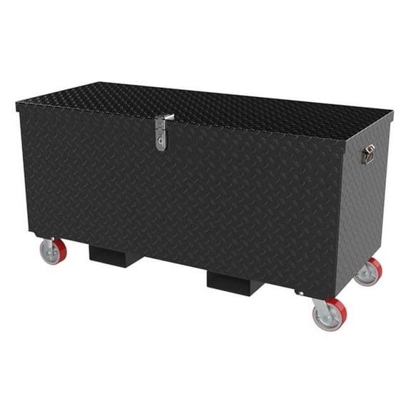 Vestil STTB-2448-CF 24 x 48 in. Steel Tread Plate Toolbox with Casters & Fork Pockets - Black