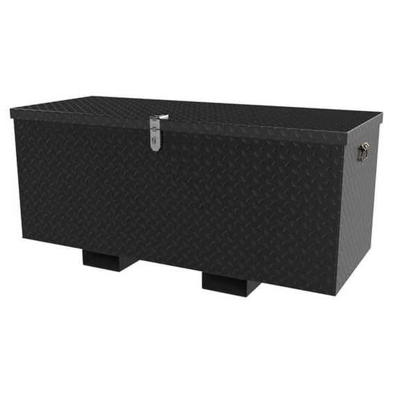Vestil STTB-2448-F 24 x 48 in. Steel Tread Plate Toolbox with Fork Pockets - Black