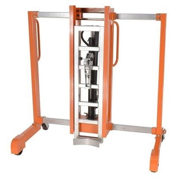 Vestil PSDT-ADP-2136 Steel Pallet Straddling Drum Truck for Fits Drums 13-55 Gallon - Orange
