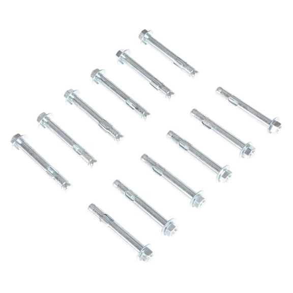 Vestil AS-584-12PK 0.37 x 4 in. Steel Concrete Sleeve Anchor Bolts - Silver - Pack of 12