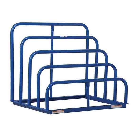 Starter Vertical Sheet Storage Rack, 36 in D, 48 in W, 4 Shelves, Blue