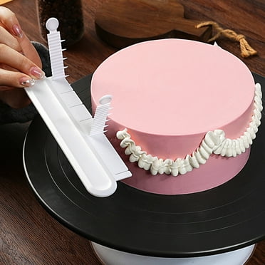 Vestitiy Cake Decorating,Aid Fondant Edges Marker With Scale Unique Cake Decorating Tool Easy To Bakewares,White,17.5+24.5 Inch