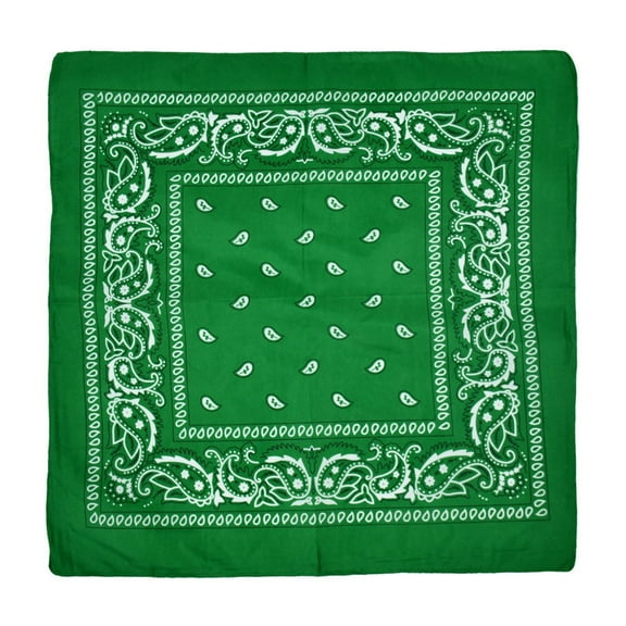 Vestitiy Fine Bandanas 100% Cotton Fine thick bandanas /scarves for Men & Women Paisley printed,Green,21.3*21.3 Inch