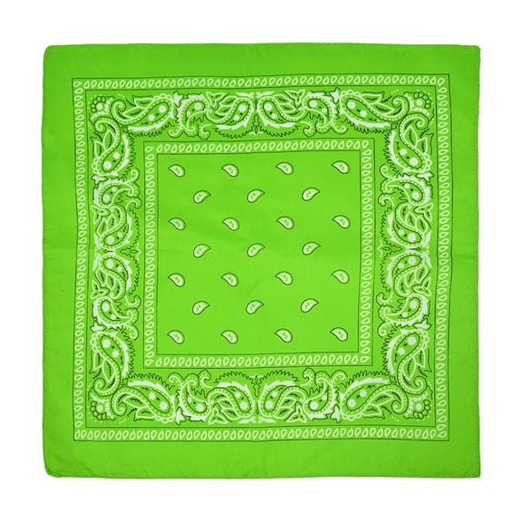 Vestitiy Fine Bandanas 100% Cotton Fine thick bandanas /scarves for Men & Women Paisley printed,Green,21.3*21.3 Inch