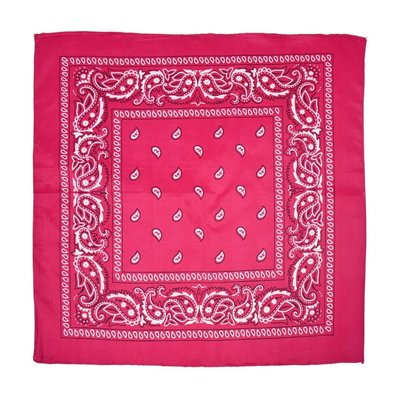 Vestitiy Fine Bandanas 100% Cotton Fine thick bandanas /scarves for Men & Women Paisley printed,Hot Pink,21.3*21.3 Inch