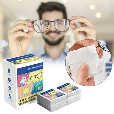 Vestitly 100 Count Lens Wipes For Eyeglasses Lens Cleaning Wipes Pre Moistened Individually Wrapped Sracth Streak Glasses Cleaner Wipes For Sunglass Camera Lens Goggles 5ml