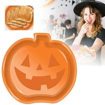 Vestitly 1PC Halloween Party Serving Trays, Plastic Dessert Pumpkin Ghost Bat Candy Snack Plates, Serving Platters Farmhouse Trays for Halloween Party Decor(5.12*5.51in)