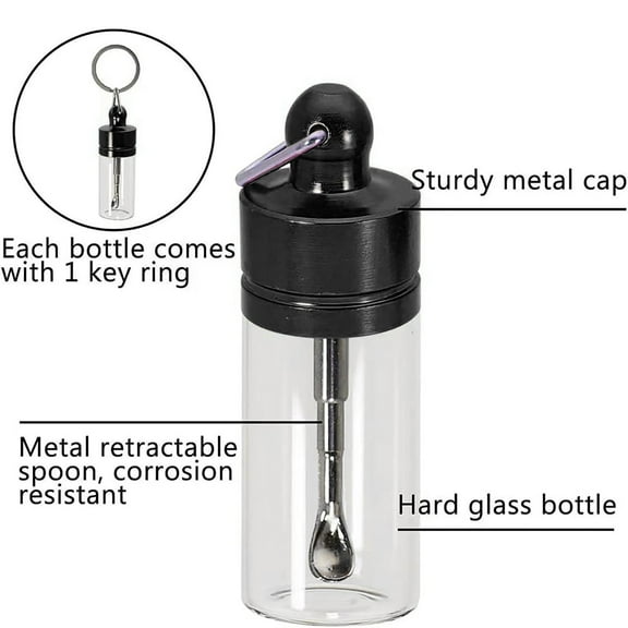 Vestitly 3 Pieces Portable Container Box Mini Glass Containers Black