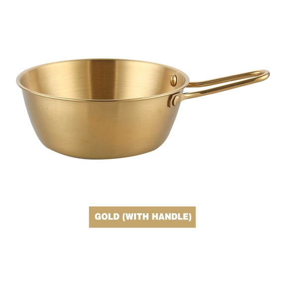 Vestitly 304 Stainless Steel Rice Wine Bowl Gold With Handle Hot And Cold Wine Bowl Cooking Snack Bowl Western Restaurant Seasoning Bowl Gold D