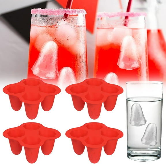 Vestitly 4pcs Halloween Ice Cube Silicone Tray Ice Ice Maker Halloween Ice Cube Tray Silicone Ice Making