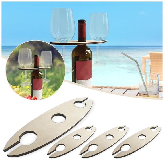 Vestitly Bakers Rack With Wine Cup HoldersWooden Wine Bottle And Glass Holder, Wood Wine Rack, Outdoor Holiday Wine Holder