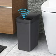 Vestitly Bathroom Trash can Smart Touchless Trash Can 2.2 Gallon Automatic Motion Sensor Rubbish Can with Lid,Black,9.25*6.22*12.59 inch