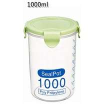 Vestitly Clear Plastic Food Storage Containers Jar Bottle with Lid,Kitchen Storage Box,Tea Coffee Sugar Canisters 1000ml