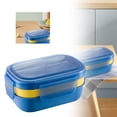 thumbnail image 1 of Vestitly Food Storage Box Lunch Box Neutral Lunch Box Stackable Split Lunch Box 67 Ounces Built In Cutlery 3 Compartments Microwave And Dishwasher, 1 of 9