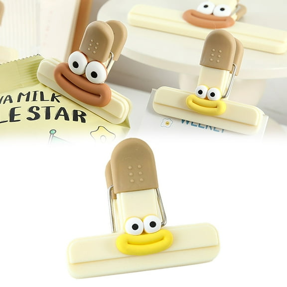 Vestitly Fun Cartoon Proof Food Sealing Clips Fresh Keeping Clamp For Home For Snacks Fruits Chip Breads