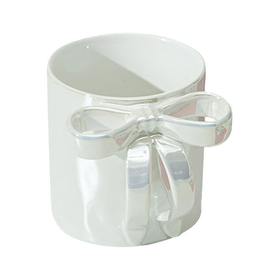 Vestitly Glass&Bottle Charming Ribbon Cup Hand Pinched Bow Coffee Cup Bow Cup