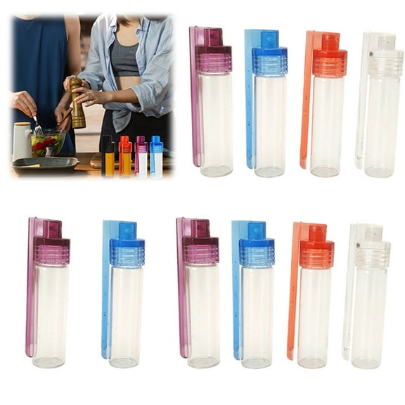 Vestitly Glass Jar Glass Container Glass Bottle Set 10pcs Portable Condiment Bottles With Spoon For Travel Camping