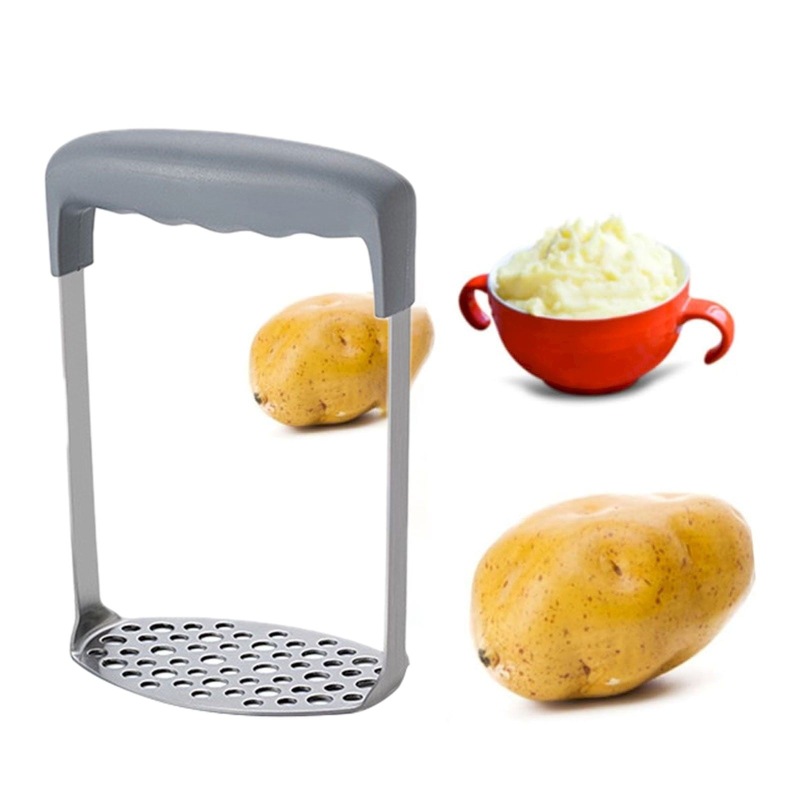 Vestitly Heavy Duty Stainless Potato Masher Integrated Masher Kitchen ...