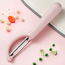 Vestitly Multifunctional Peeler P-Type Sugarcane Knife Peeler Apple Potato Pumpkin Vegetable Fruit Stainless Steel Plane Pink