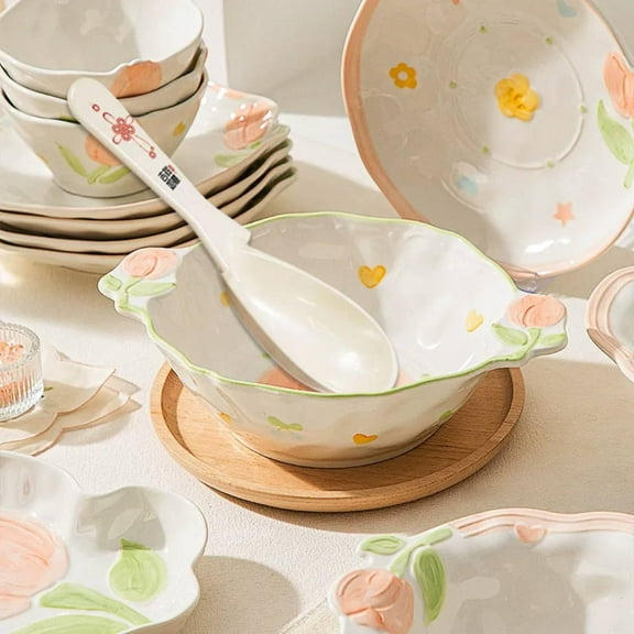 Vestitly Tableware Non Slip Bowl Spoon Non Slip Stay Put Spoon Deep Oval Hook Non Slip Spoons Asian/Japanese/Chinese Soup Spoon Rice Spoon Ramen Soup Spoons Soup Spoons Notch And Hook Style