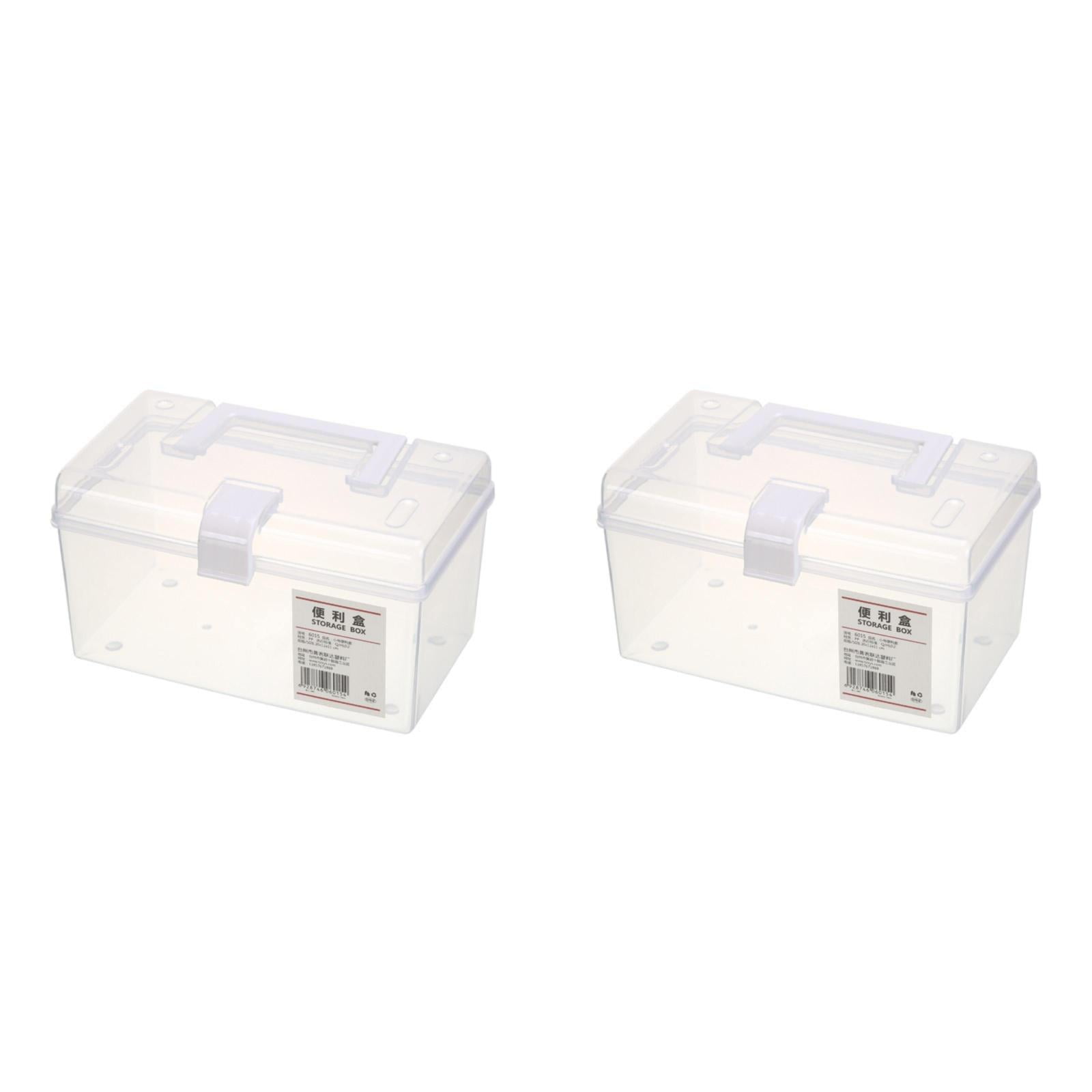 Vestitly Portable Clear Plastic Storage Container Box With Handle Lock ...