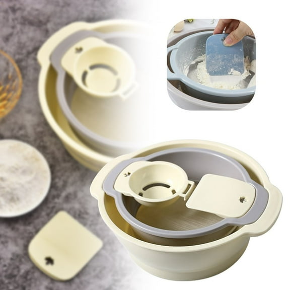 Vestitly Sieve Set Trimming Tray With Mesh Stackable Design Lightweight Screen Flower Dry For Kitchen Baking Flour Sieve & Trim Set