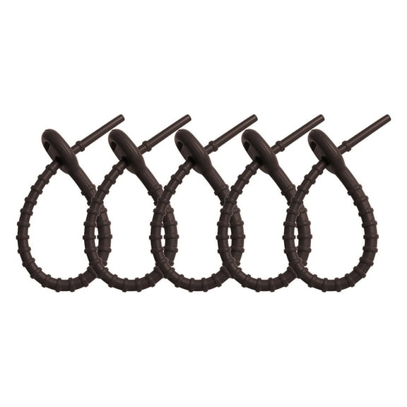 Vestitly Silicone Cable Ties For Food Bags, 5 Pieces, Brown