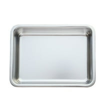 Vestitly Stainless Steel Snack Tray With Ears Barbecue Tray Restaurant Golden Square Plate Fried Chicken Dessert Plate
