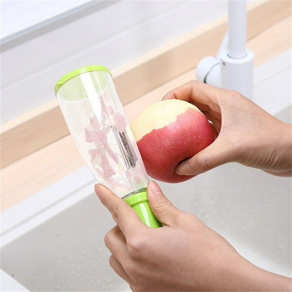 Vestitly Storage Type Peeling Knife Peeling Knife With Storage Tube Peeling Apple Supplies Household Peeling Knife Green