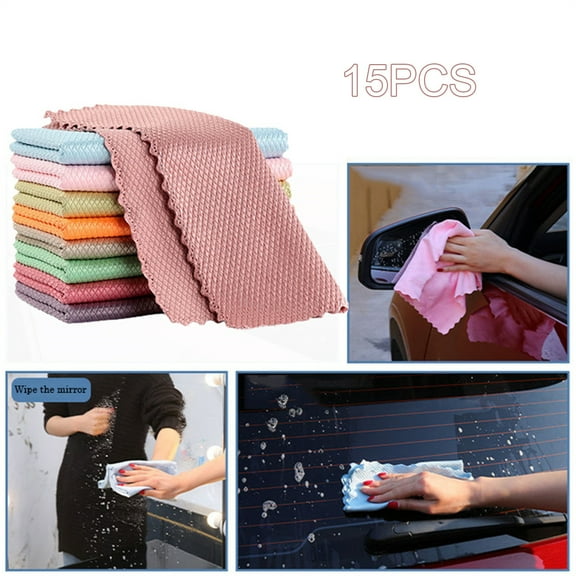 Vestitly Wipes Flushable PackStriped Diamond Absorbent Reusable Easy To Clean Fiber Cleaning Cloth 15PCs/20PC