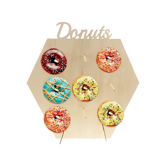 Vestitly Wooden Donut Stand Cake Shop Decoration Ornament Home Party Gathering Rack