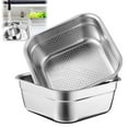 thumbnail image 1 of Vestitly Colander Bowl Set Square Filter and Set Stainless 22cm Multifunctional Kitchen Basket with Holes for Efficient Cleaning Preparation,Silver,8.19*8.19*3.35 inch, 1 of 6