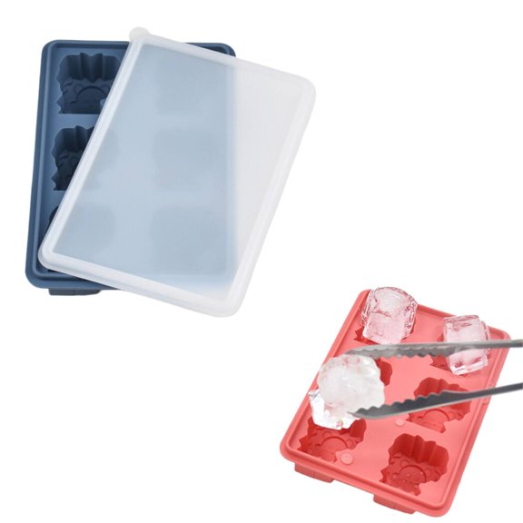 Vestitly Ice Cube Tray Lio Shaped Ice Cube Trays 3D Ice Cube Easy To Release For Brandy Coffee And Juice Beveragess For Hot Summer And Parties,Blue,6.29*4.33*1.22 inch