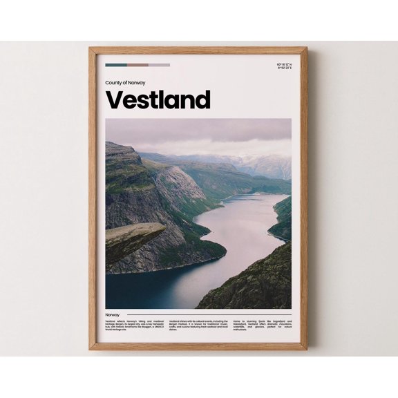 Vestland Poster, Vestland Print, Vestland Photo, Vestland Art, Norway Poster, Norway Print, Travel Poster Gift, 24x36 UNFRAMED