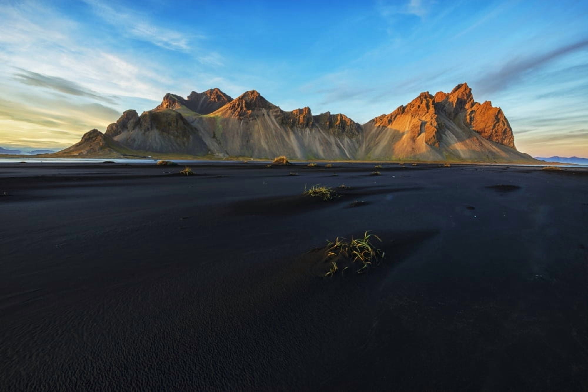 Vestrahorn near the town of Hofn in southeastern Iceland Iceland Canvas Art - Robert Postma Design Pics (38 x 24)