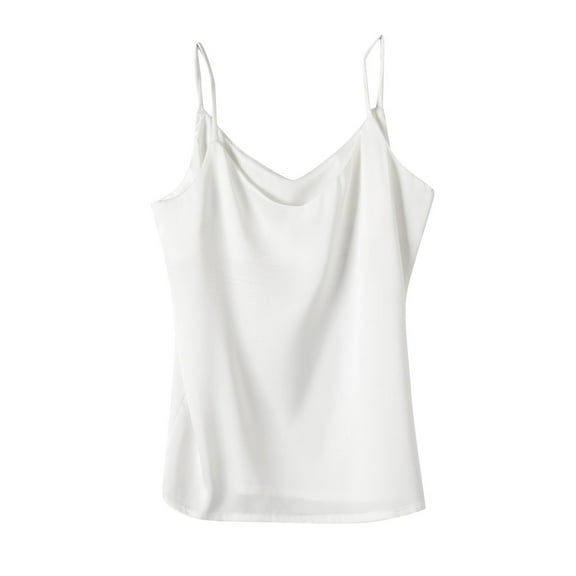 Vests Top for Women Satin Tank Tops Silk Camisoles Women's Undershirt Spaghetti Strap Satin Vest Tops V Neck Casual Shirt Basic Blouses Summer Gym Workout Yoga Top