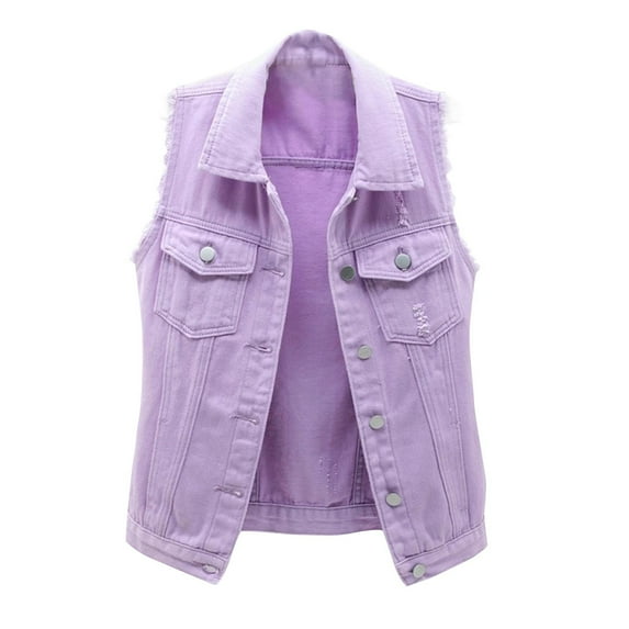 Vests for Women Women Solid Color Versatile Versatile Casual V-Neck Denim Tank Top and Camisole Jacket
