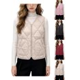 thumbnail image 1 of Vests for Women Zaewscy Women V‑Neck Quilted Vest Sleeveless Zip Up Lightweight Padded Gilet with Side Pockets White L, 1 of 7
