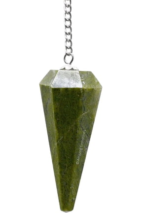 Vesuvianite Crystal Pendulum Dowsing Reiki Hexagonal Points