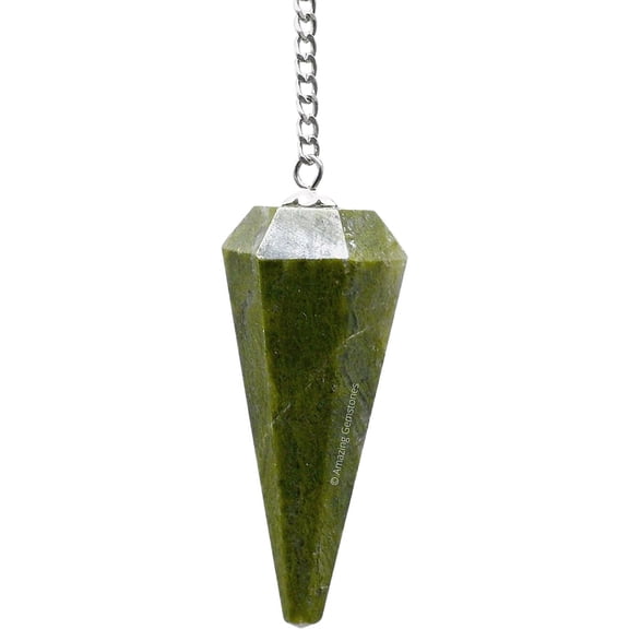 Vesuvianite Crystal Pendulum Dowsing Reiki Hexagonal Points
