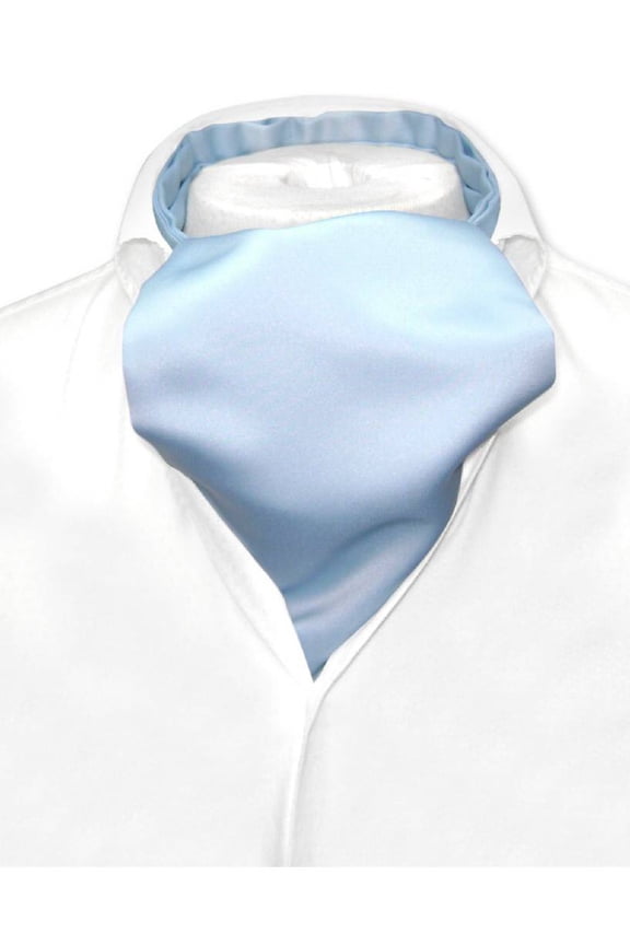 ASCOT Solid BABY BLUE Color Cravat Men's Neck Tie