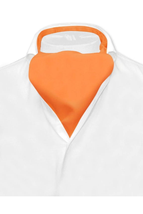 ASCOT Solid ORANGE Color Cravat Men's Neck Tie