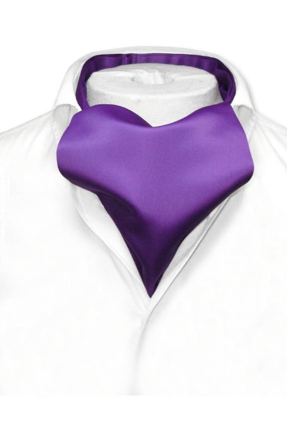 ASCOT Solid PURPLE INDIGO Color Cravat Men's Neck Tie