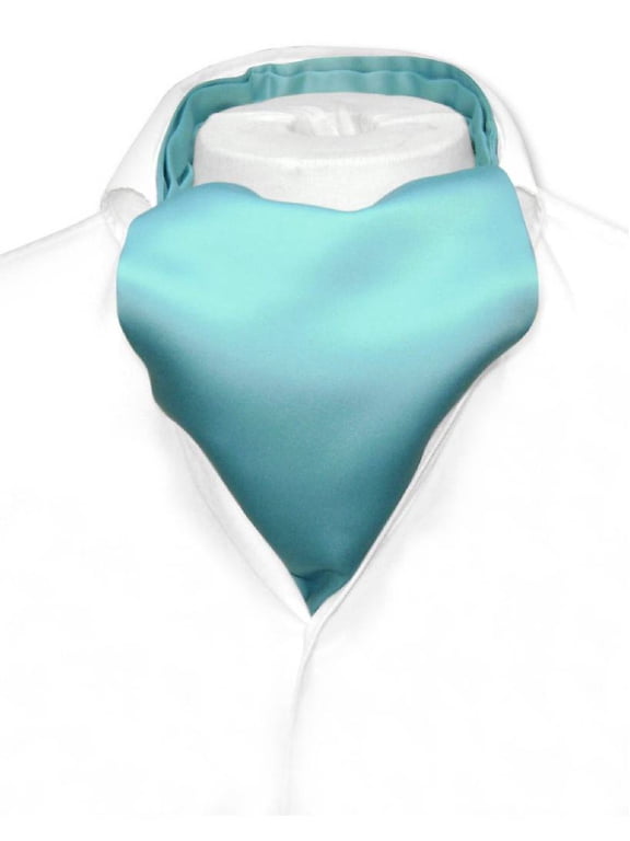 ASCOT Solid TURQUOISE AQUA BLUE Color Cravat Men's Neck Tie